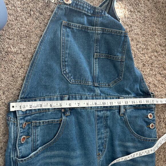 Barrel Leg Denim Overalls Sz XL Horseshoe Jean Jumpsuit Blue - Picture 10 of 15